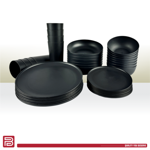 Better Plastik 40-Piece Unbreakable Plastic Kitchen Dinnerware Set – Service for 8 