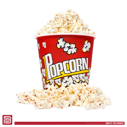 Better Plastik Reusable Plastic Popcorn Containers – 4 Piece Large Cups – 101 oz with Fun Themed Designs