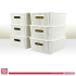 Better Plastik Rattan Design Storage Boxes Set – 6 Piece - Medium Size 13 oz with Lids & Handles 