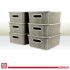 Better Plastik Rattan Design Storage Boxes Set – 6 Piece - Medium Size 13 oz with Lids & Handles 